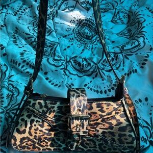 Leopard Print Shoulder Bag - Brown Animal Print